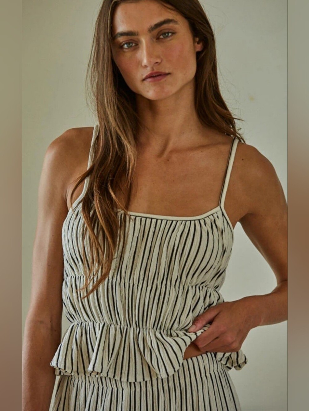 "By Together" Carly Striped Crop Top, Size Medium, NWT